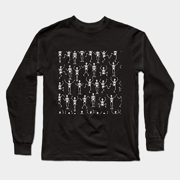 funny skeleton 2 seamless pattern Long Sleeve T-Shirt by star trek fanart and more